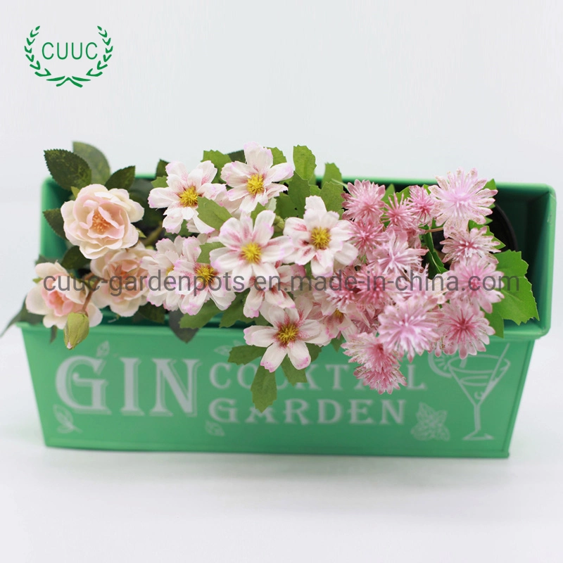 Metal Flower Pot for Home Decorative Flower Baskets Metal Flower Green Planters for Garden